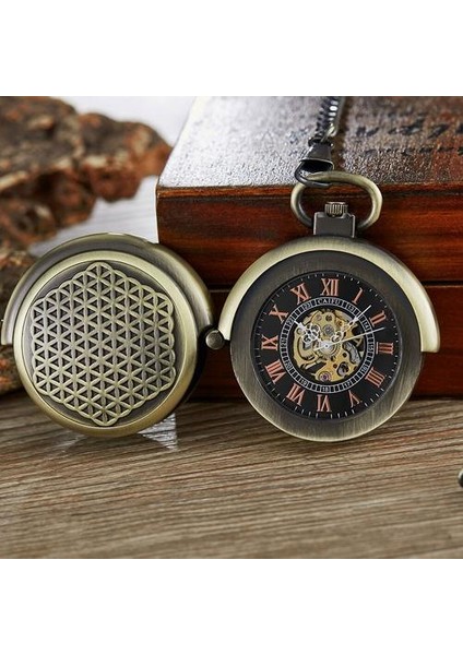 Antika Retro Hollow Kapak Çift Pikap Kapatma El Sarma Mekanik Cep Fob Izle Erkekler Steampunk Bronz Zinciri | Cep ve Amp;fob Saatler (Yurt Dışından)