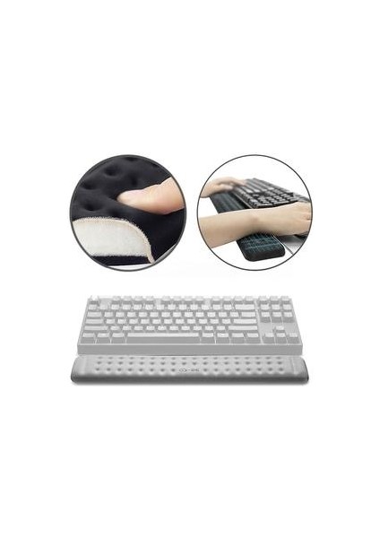 Mekanik Klavye Bilek Rest Bellek Köpük Mouse Pad, Boyut: M (Gri) (Yurt Dışından)