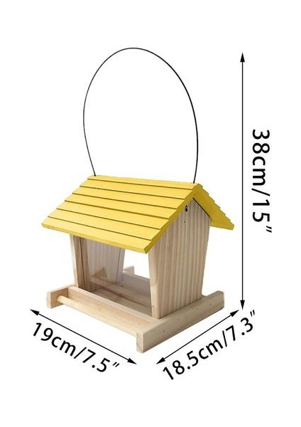 Kuş Besleyici Ahşap Bahçe Dekoru Yabani Kuş Yem Dağıtıcı Ahşap Kuş Evi ile Ahşap Kuş Evi Ev Bahçe Yard Dekorasyon | Kuş Kafesleri ve Amp;yuvalar (Yurt Dışından)