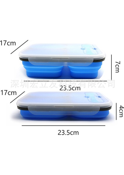 1100ML Silikon Katlanabilir Taşınabilir Öğle Yemeği Kutusu Büyük Kapasiteli Kase Öğle Yemeği Bento Kutusu Katlanır Lunchbox Çevre Dostu | Çevre Dostu (Mavi) (Yurt Dışından)