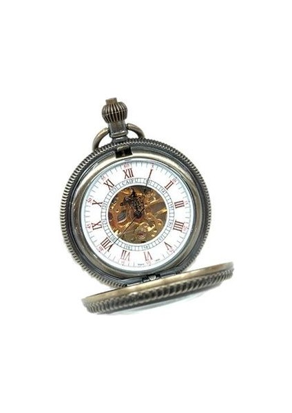 Antik Bronz Steampunk Mekanik Erkekler Pocket Watch Zinciri | Cep ve Amp;fob Saatler (Yurt Dışından)