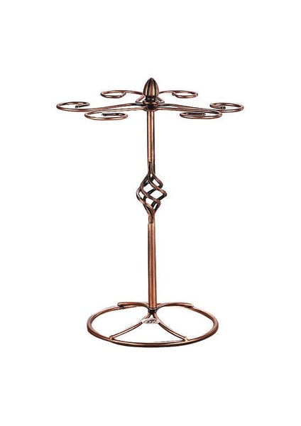 Bronz Metal Ev Şarap Cam Seti ile 6 Kristal Kök Şarap Bardakları Şarap Sürahi Baş Aşağı Kapat Tutucu | (Yurt Dışından)
