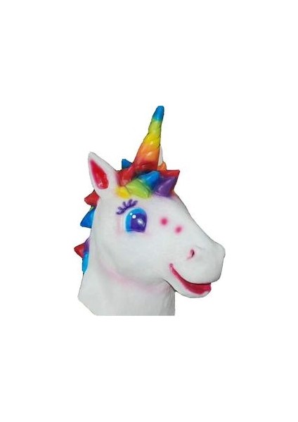 Cadılar Bayramı At Başkanı Maske Lateks Hayvan Kapak Gökkuşağı Unicorn Kostüm (Yurt Dışından)