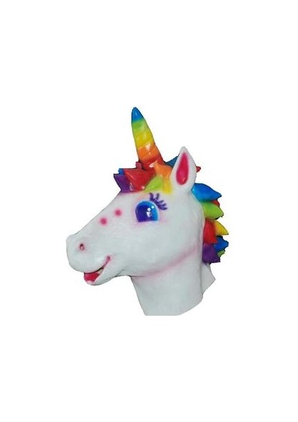 Cadılar Bayramı At Başkanı Maske Lateks Hayvan Kapak Gökkuşağı Unicorn Kostüm (Yurt Dışından) fiyatları