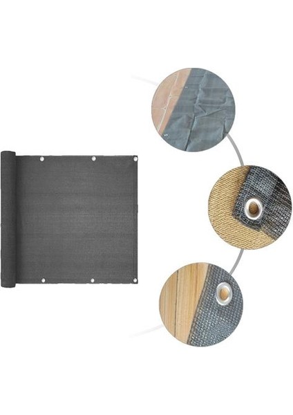 Gri Şerit Balkon Gölgelendirme Net Açık Rüzgar Kalkanı ve Anti Aging Aletleri Sundurma Çit Gizlilik Ekran Kapağı Yüksek Kalite | Gölge Aksesuarları (0.9X5M) (Yurt Dışından)