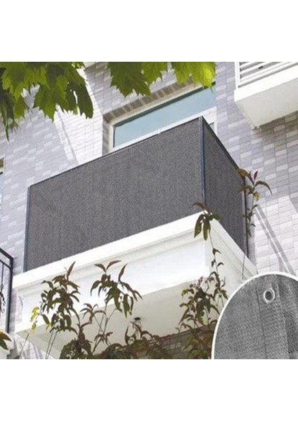 Gri Şerit Balkon Gölgelendirme Net Açık Rüzgar Kalkanı ve Anti Aging Aletleri Sundurma Çit Gizlilik Ekran Kapağı Yüksek Kalite | Gölge Aksesuarları (0.9X5M) (Yurt Dışından)
