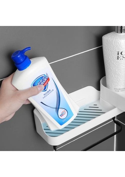 Banyo Raf Köşe Dönen Depolama Rafı Duvara Monte 2 1 In 1 In 1 Havlu Bar ile Mutfak Ev Depolama Aksesuarları | Depolama Rafları Ve;raflar (Yurt Dışından)