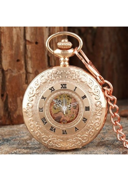 Gül Altın Romen Sayısı Siyah Kadran Manuet Mekanik Cebi Vintage Kolye Erkek Timepiece El Sarma Cep Zinciri Saati | Cep ve Amp;fob Saatler (Yurt Dışından) fiyatları