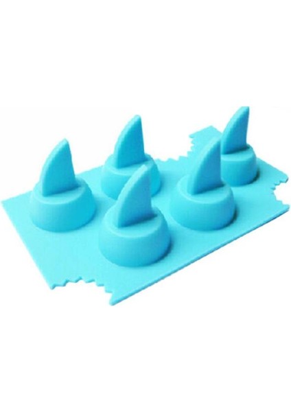 Buz Tepsisi Serin Köpekbalığı Fin Şekli Buz Küpü Tepsi Sharkfin Buz Kalıp Makinesi Kalıp Dondurma Küvetleri (8.2 * 13.3 * 4 Cm, Mavi) (Yurt Dışından)