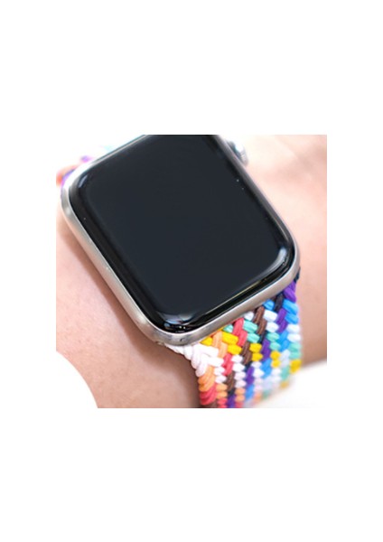 Apple Watch Tek Tur Elastik Dokuma Naylon Kayış Için Uygun (Yurt Dışından)