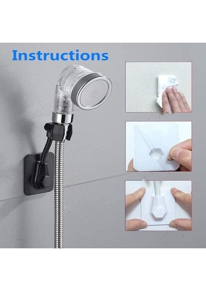 Ev Banyo Ayarlanabilir Duvara Monte Emme Kupası Duş Braketi (Siyah) (Yurt Dışından) fırsatları