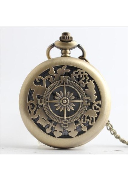 Vintage Ağır Metal Yön Göstergesi Tasarım Kuvars Çevirme Cebi Kolye Parti Benzersiz Hediye | Cep ve Amp;fob Saatler (Yurt Dışından)