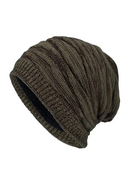 Örme Baggy Beanie - Boy Kış Sıcak Şapka (Kahve) (Yurt Dışından)