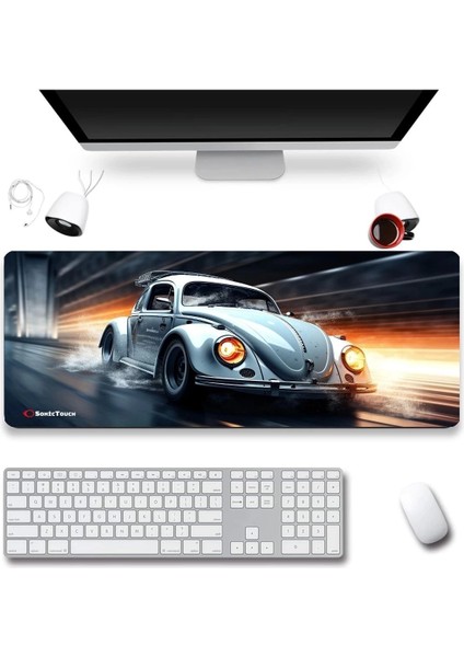 Sonictouch Ultragrand Vosvos Gamer Oyuncu Xxl Gri Klavye Mouse Pad 40X90CM