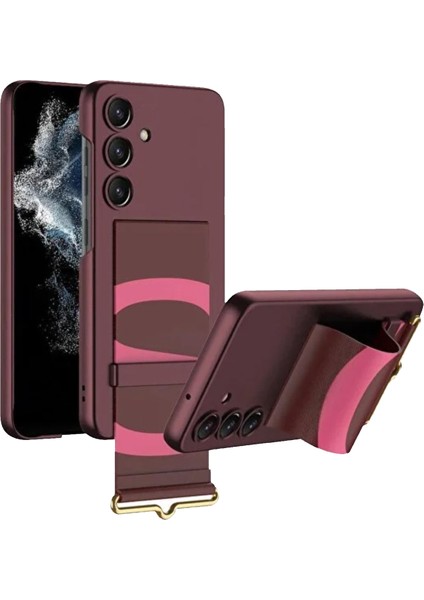 Samsung Galaxy S24 Parmak Tutuculu Kayış Askılı Plastik Kılıf - AL3565