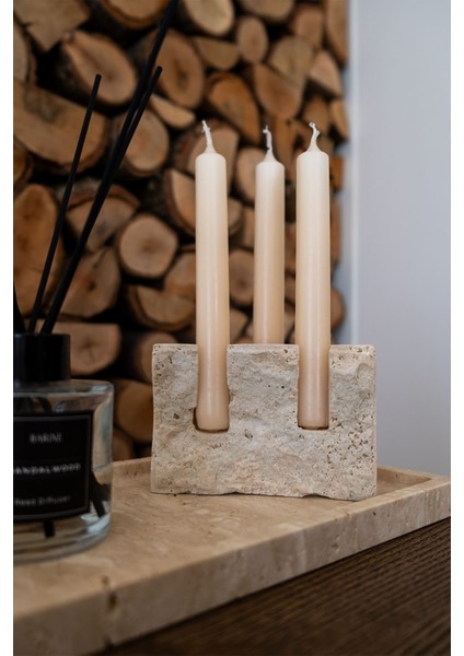 Mermer 3 Kollu Şamdan