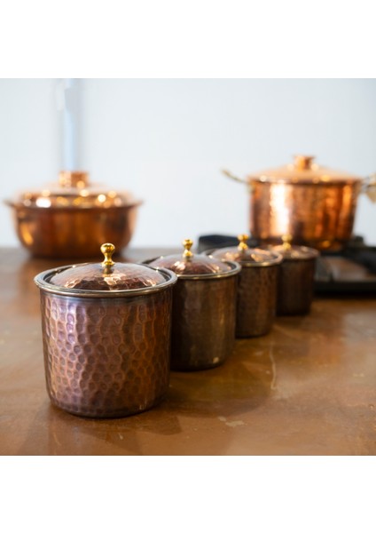 Bakır Baharat Takımı Çekiç Dövmeli Oksit Renk (4'lü) fırsatları