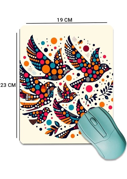 Sonictouch Renkli Kuşlar Pürüzsüz Yüzey Kaymaz Taban Dikişsiz Kenar Gamer Oyuncu Mouse Pad 19X23CM fiyatları