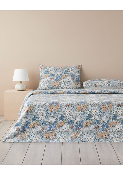 Peaceful Flora Çift Taraflı Kolay Ütülenir Çift Kişilik Nevresim Takımı 200 x 220 cm Yeşil