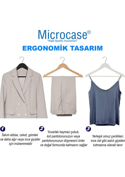 Ahşap Görünümlü Plastik Elbise Askısı 10 Adet AL4493 Beyaz modelleri