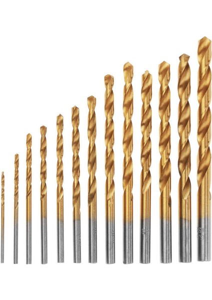 13 Adet 1.5-6.5mm Yüksek Çelik Kaplamalı Matkap Ucu Seti Yuvarlak Saplı Alet (Yurt Dışından)