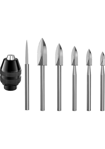 Xhhdqes 7 Adet Ahşap Oyma Aletleri, 1/8 Inç Shank Hss Gravür Matkap Aracı Ahşap El Sanatları Aksesuarları 4486 Chuck ile Dremel Aracı Için (Yurt Dışından) fiyatları