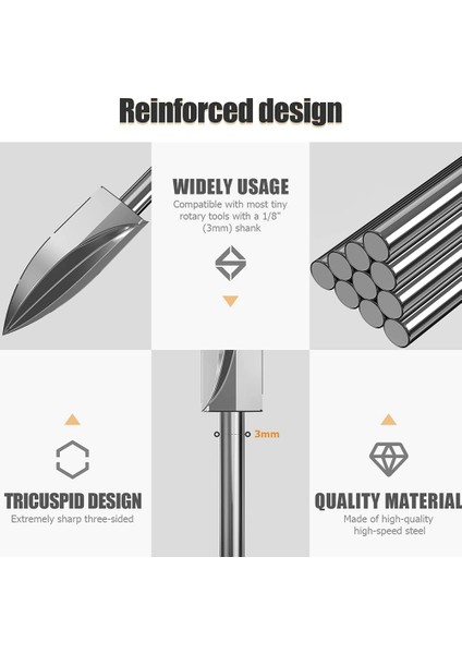 Xhhdqes 7 Adet Ahşap Oyma Aletleri, 1/8 Inç Shank Hss Gravür Matkap Aracı Ahşap El Sanatları Aksesuarları 4486 Chuck ile Dremel Aracı Için (Yurt Dışından) fırsatları