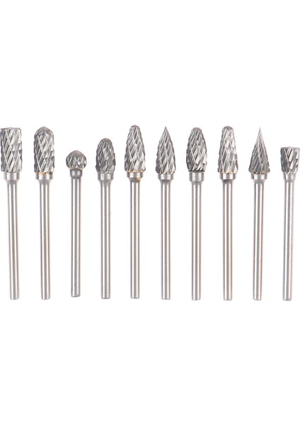 10 Adet Tungsten Karbür Kesici Döner Dosya Freze Kesicisi Parlatma Kafası 3*6mm Güneş Işığı Süper Mağaza (Yurt Dışından)