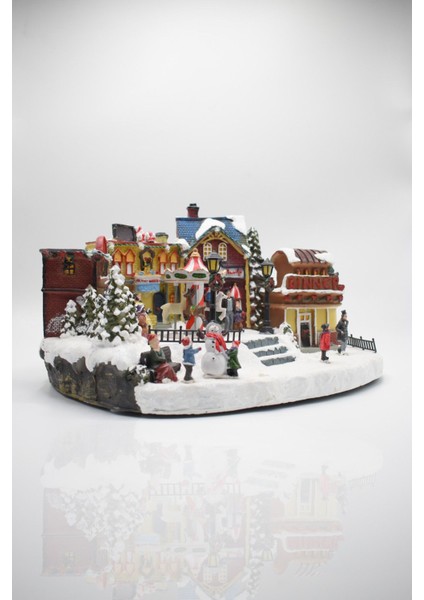 Premium Collection Dekoratif Noel Şehri Işıklı Süs 19*38 cm modelleri