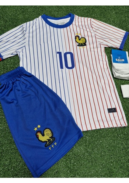 Fransa Euro 2024 Kylian Mbappe Çocuk Forması 4'lü Set (Beyaz) fiyatları