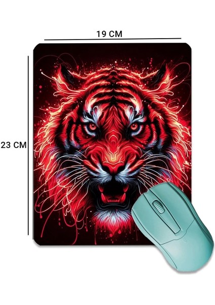 Sonictouch Kırmızı Neon Kaplan Pürüzsüz Yüzey Kaymaz Taban Dikişsiz Kenar Gamer Oyuncu Mouse Pad 19X23CM