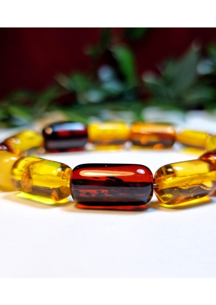 Damla Kehribar Litvanya Boru Kesim Doğal Taş Bileklik fiyatları