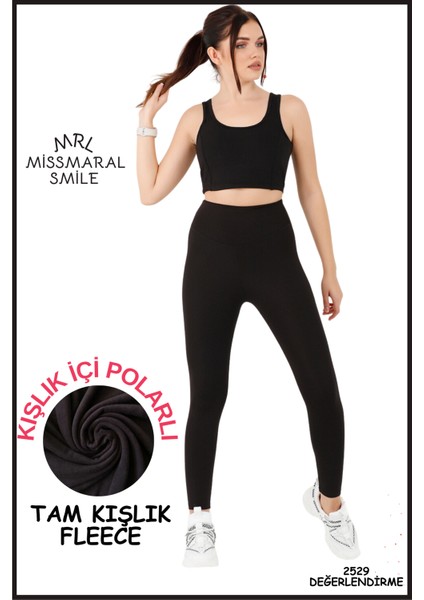 Kadın Kışlık Içi Polarlı Siyah Yüksek Bel Toparlayıcı Tayt Curve High Waist Fleece Winter 11024 indirimleri