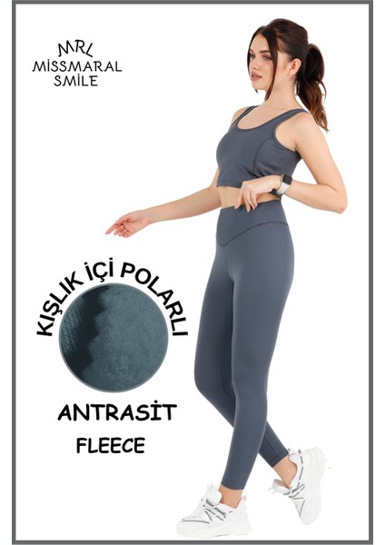 Kadın Kışlık Içi Polarlı Antrasit Yüksek Bel Toparlayıcı Tayt Curve High Waist Fleece Winter 11024 fırsatları