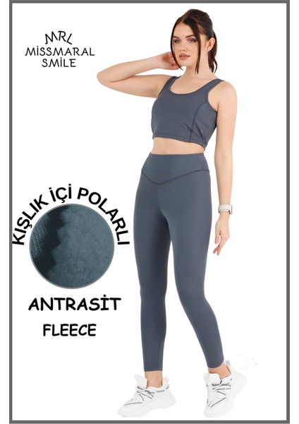 Kadın Kışlık Içi Polarlı Antrasit Yüksek Bel Toparlayıcı Tayt Curve High Waist Fleece Winter 11024 indirimleri