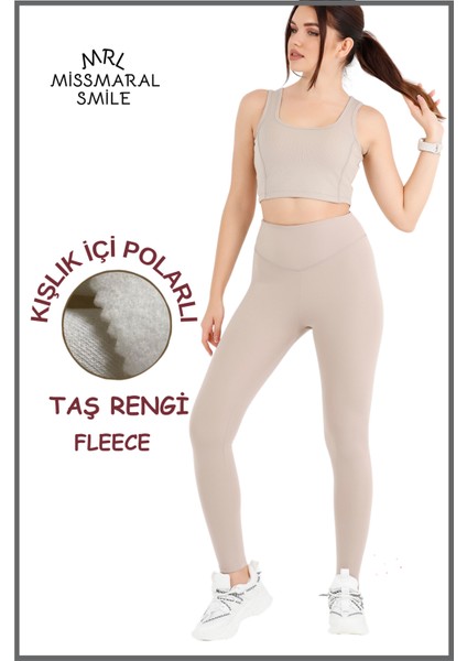 Kadın Kışlık Içi Polarlı Taş Rengi Yüksek Bel Toparlayıcı Tayt Curve High Waist Fleece Winter 11024 indirimleri