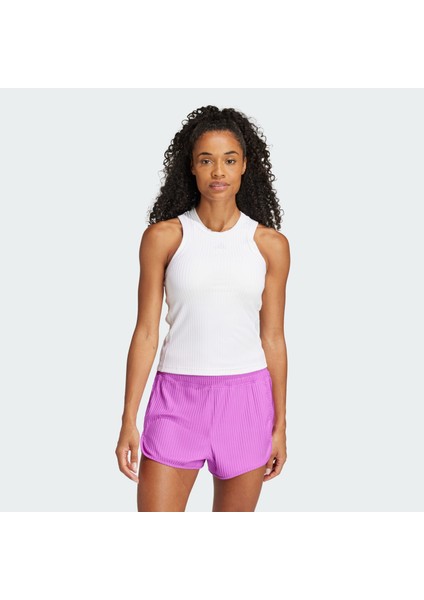 Performance IW8163 All Gym Seasonal Rib Tight Fit Tonal 3-Stripes Tank Top