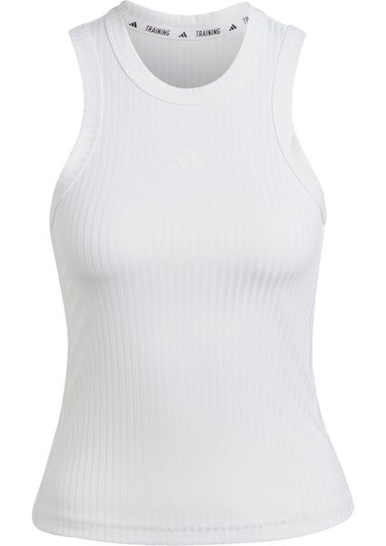 Performance IW8163 All Gym Seasonal Rib Tight Fit Tonal 3-Stripes Tank Top