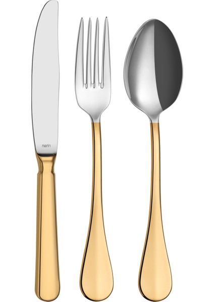 - Baget Serisi - Altın - 30 Parça Çatal Kaşık Bıçak Takımı