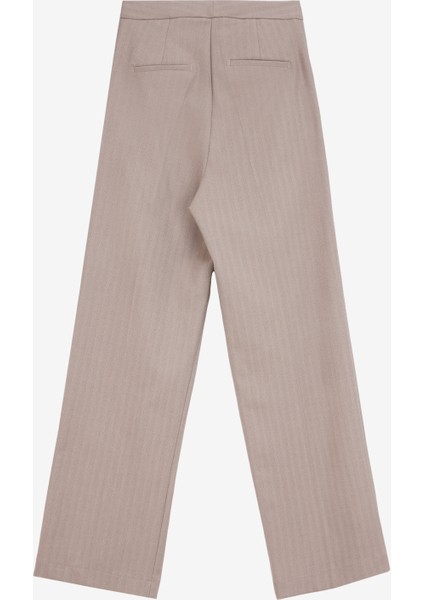 Yüksek Bel Bol Kesim Bej Kadın Pantolon F4WL-PNT0227 fiyatları