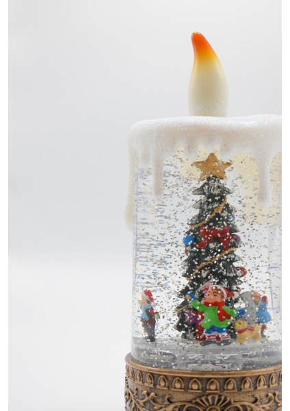 Premium Collection Dekoratif Işıklı Yılbaşı Süs Mum 24 Cm modelleri