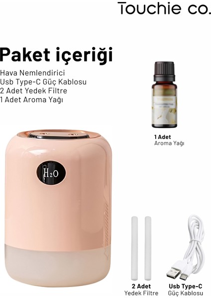 Co. Hava Nemlendirici 700 ml Ultrasonik Buhar Makinesi | Aroma Difüzörü Aroma Terapi Toc 1003