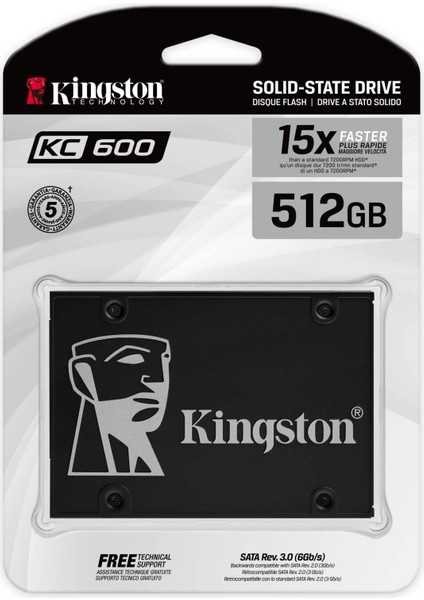 512GB Kıngston KC600 550/520MBS SSD SKC600/512G