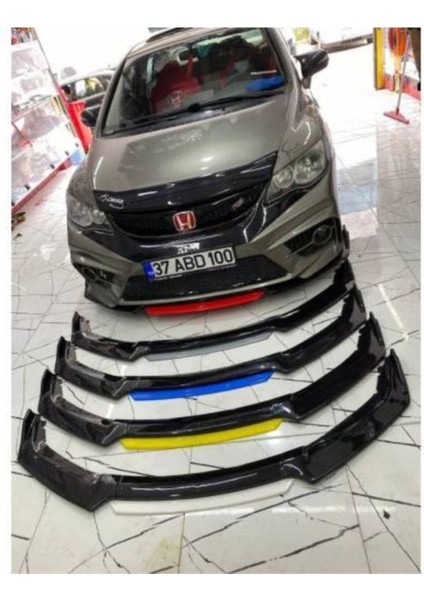 Renault Symbol 2008-2012 4 Parça Kırmızı Dilli Ön Ek Piano Black Lip fiyatları