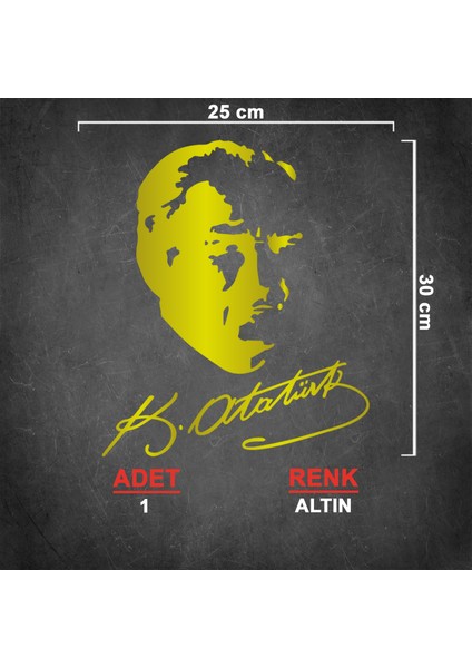 Atatürk Imza Sticker - Atatürk Sticker - Mustafa Kemal Sticker - Mustafa Kemal İmza Sticker - Cam Sticker - Oto Sticker - Araba Sticker - Araç Sticker