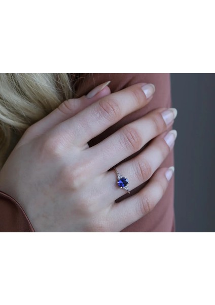 Tasarım Pırlanta Safir Yüzük PY07018 fiyatları