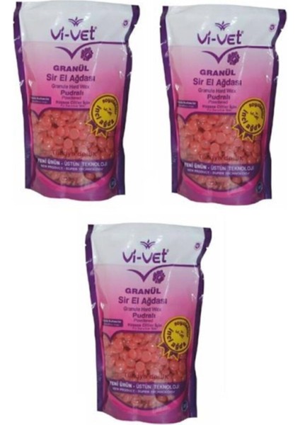 Soyulabilir Pudralı Granül Boncuk Ağda 3 Adet