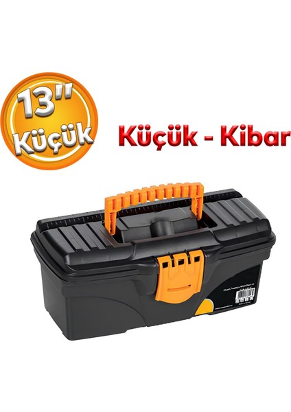 Takım Çantası Alet Çanta Bölmeli Taşınabilir Kulplu Plastik Açma Kapatmalı 13'' Inç Organizer