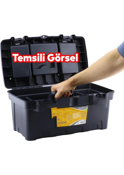 Takım Çantası Alet Çanta Bölmeli Taşınabilir Kulplu Plastik Açma Kapatmalı 13'' Inç Organizer