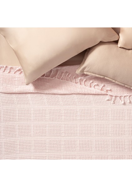 Solıd Çift Kişilik Tencel Pamuk Pike 200x220 Cm Pembe modelleri